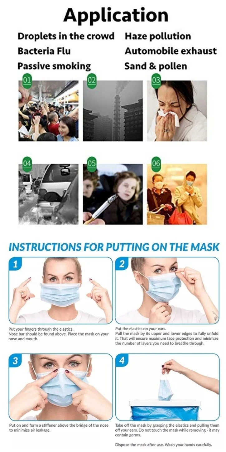 Factory Direct Sale Non-Woven 3 Ply Ear Loop Face Mask Face Mask Suppliers