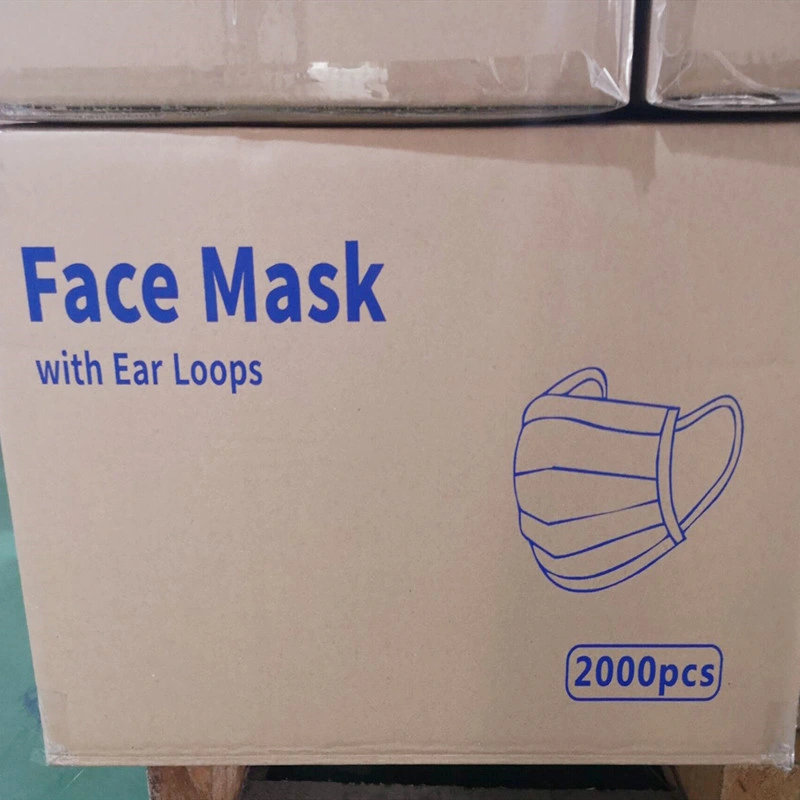 Manufacturer CE 3 Ply Non-Woven Fabric Earloop Face Mask Disposable Medical Face Mask