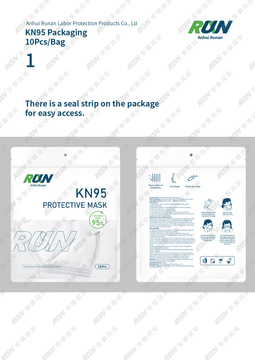 High Quality KN95 FFP2 Civilian Protective Face Mask Particular Respirator 