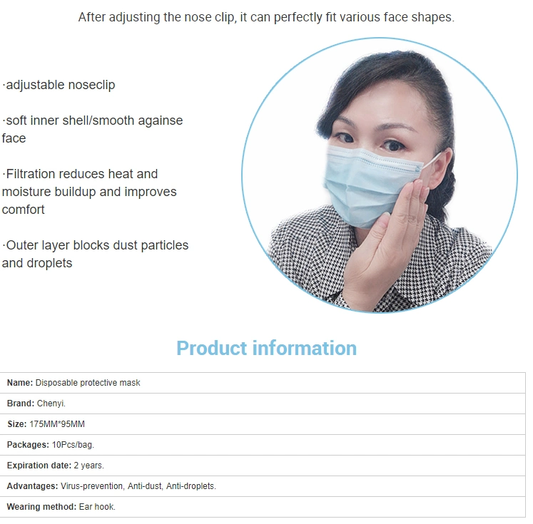 50 PCS Disposable 3-Ply Safety Anti Virus Face Mask for Personal Health