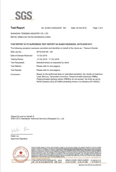 Titanium/Titanium Dioxide/Titanium Dioxide Rutile/Titanium Dioxide for Paint