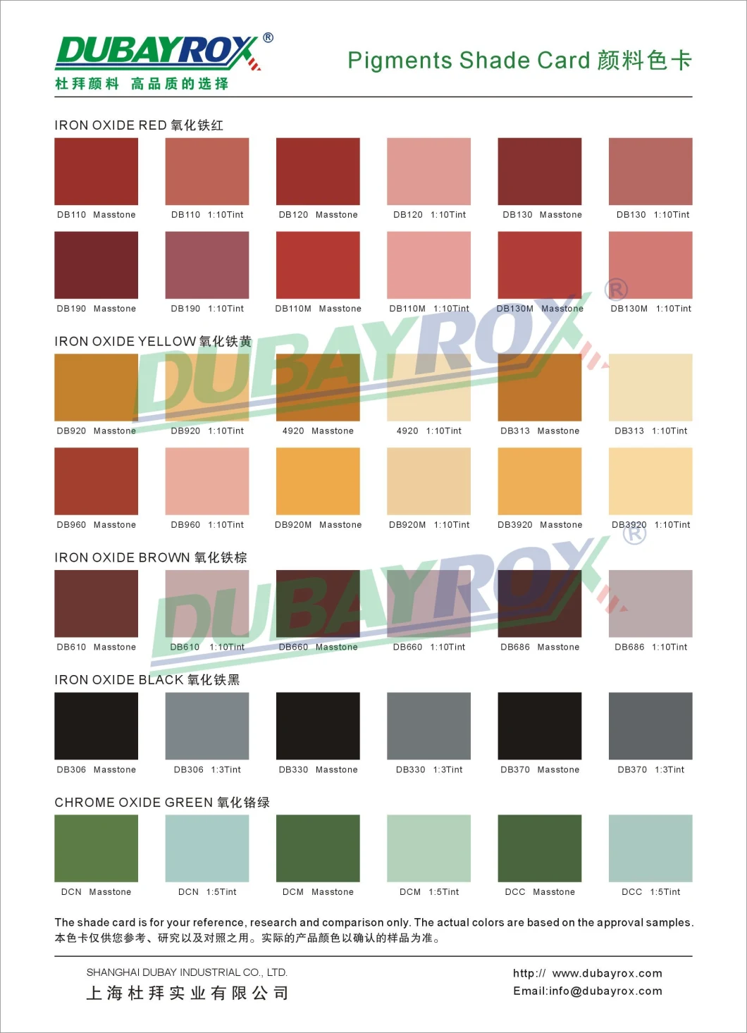Iron Oxide for Saleiron Oxide Pigments Iron Oxide Yellow 313/920 Inorganic Pigment Iron Oxide Red Synthetic Iron Oxide Red dB110, dB130, dB190