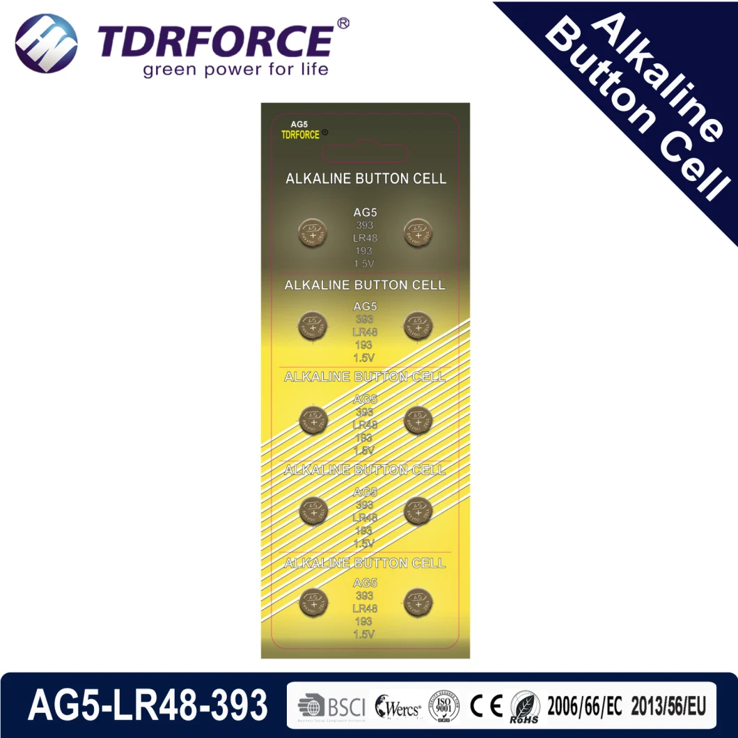 AG5 Explosive-Proof Mercury and Cadmium Free Button Battery for LED Lights