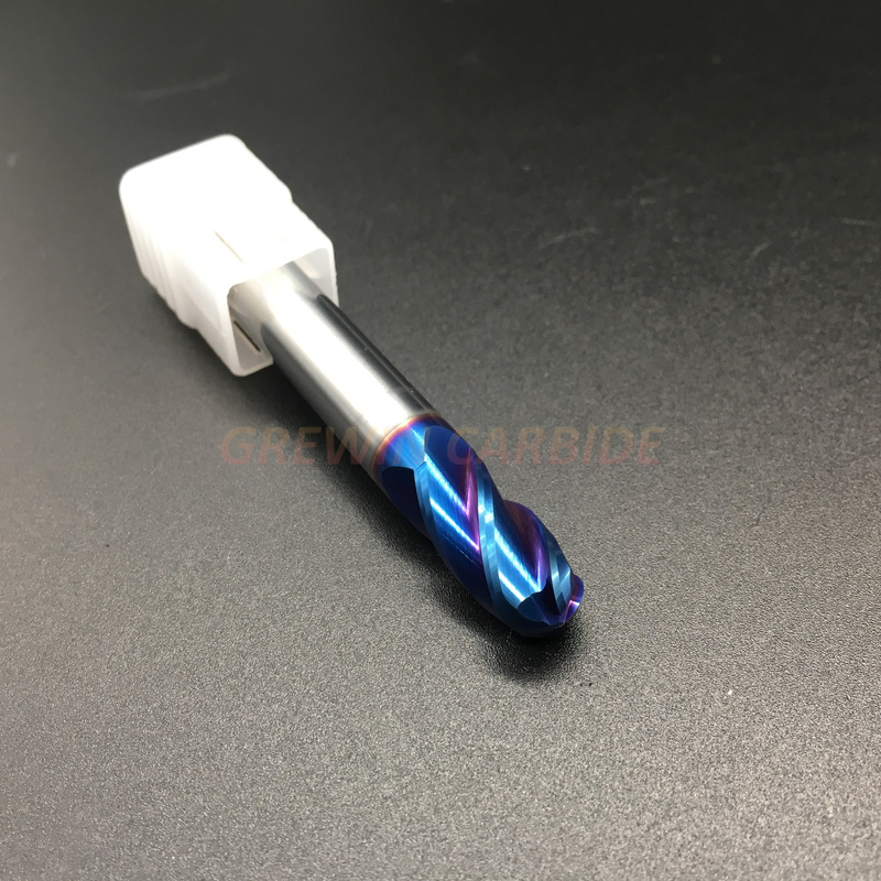 Gw Carbide-Customized HRC65 4 Flute Tungsten Carbide Ball Nose End Mill with High Speed Cutting