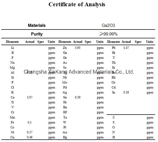 4n Ga2o3 Gallium Oxide Ceramic Sputtering Target