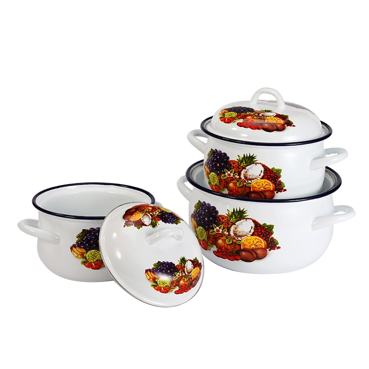 New Design Cast Iron Enamel Casserole Set Cookware Pot Enamelware Wholesale