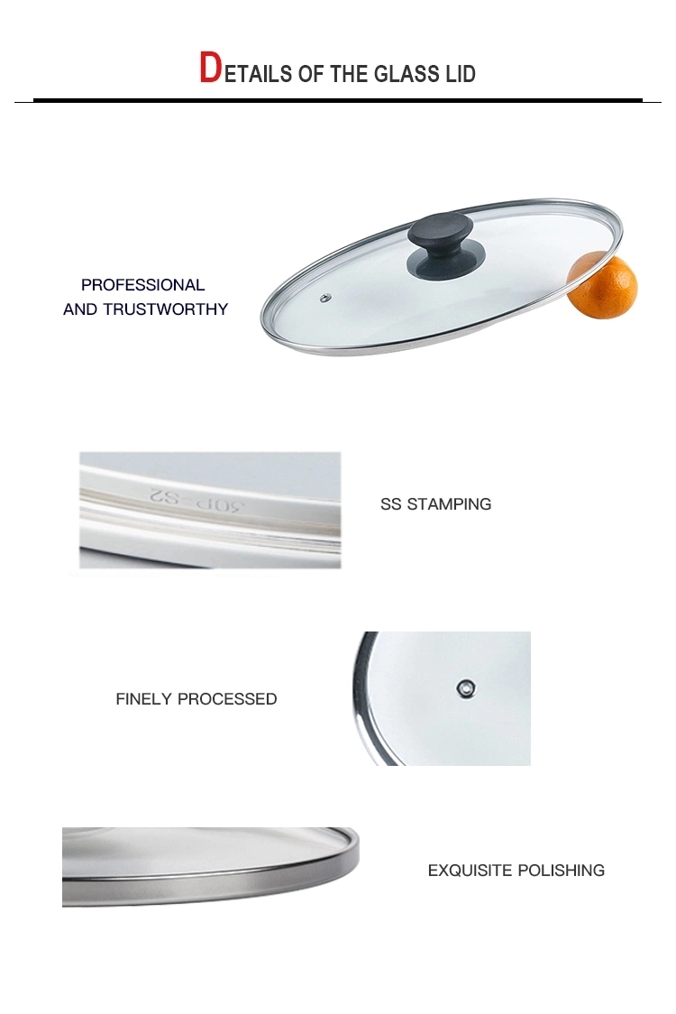 G Series Tempered Glass Lid for Fry Pan and Pot with S/S Rim