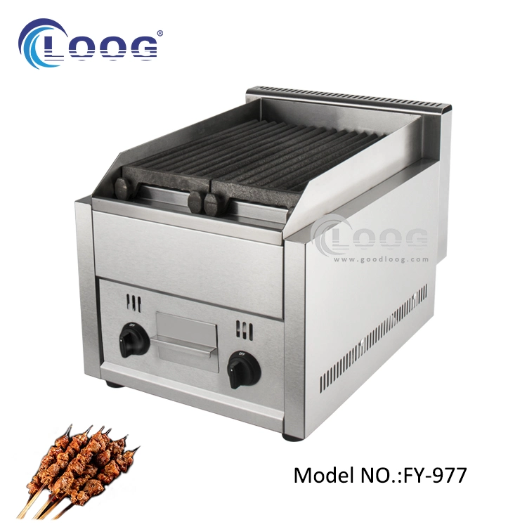 Restaurant Hot Rock Grill Machine Barbecue Volcanic Stone Grill Commercial Gas Lava Rock BBQ Grill