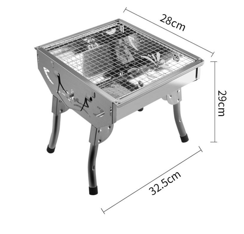 Small Folding Stainless Steel Barbecue Grill Charcoal Barbecue Grill/Outdoor Portable Camping BBQ Barbecue Grill