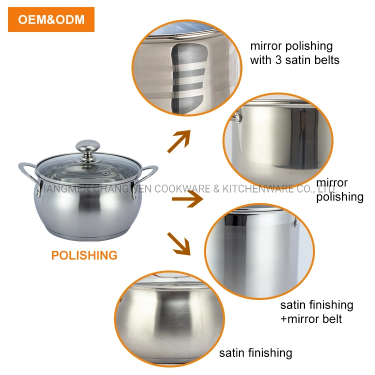 Wholesale Stainless Steel Cookware Set Casserole Pot Kitchen Cooking Pot