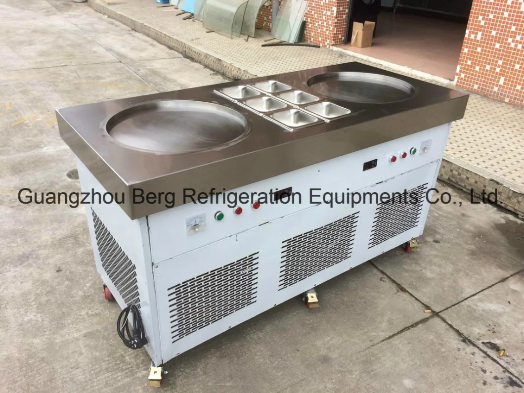 Round or Square Single Pan Commercial Thailand Fry Ice Cream Machine