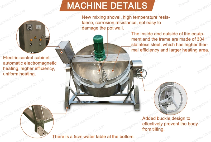 Commercial Cooking Jacketed Kettle Pot Large Mixer Steam Boiler Price