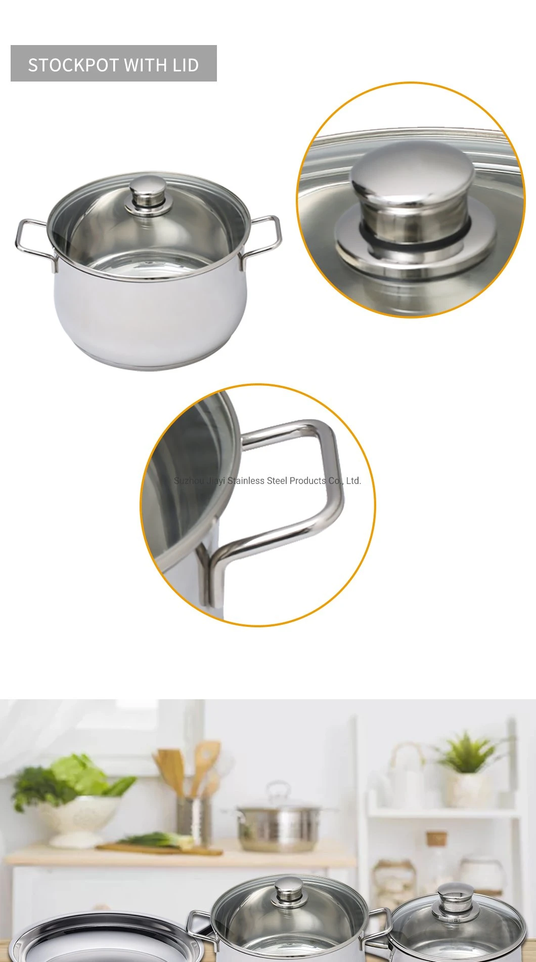 SUS304 Saucepan Nonstick Milk Pot with Glass Lid & Heatproof Handle