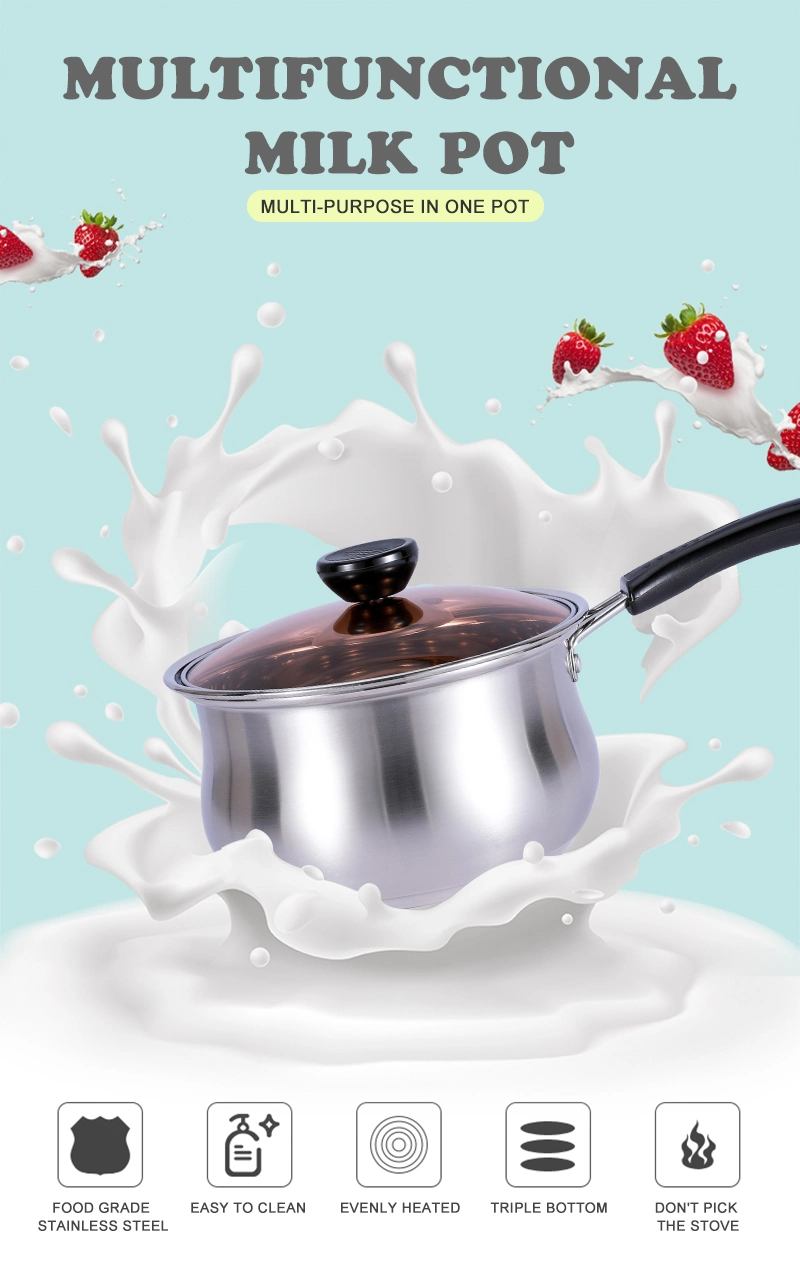 High Quality 304 Stainless Steel Household Apple Milk Pot Hot Milk