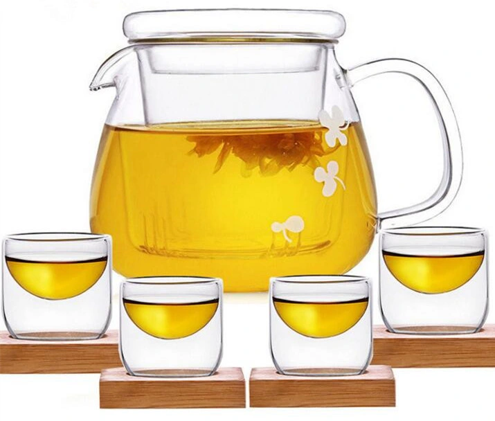 Hot Selling in European Glass Pot Set with Infuser Juice Pot Tea Pot Tea Kettle