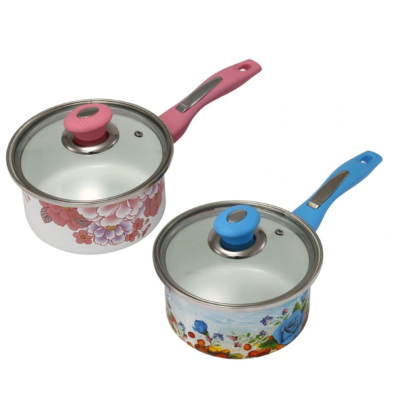 High Quality Colorful Enamelware Soup Pot Enamel Milk Pot