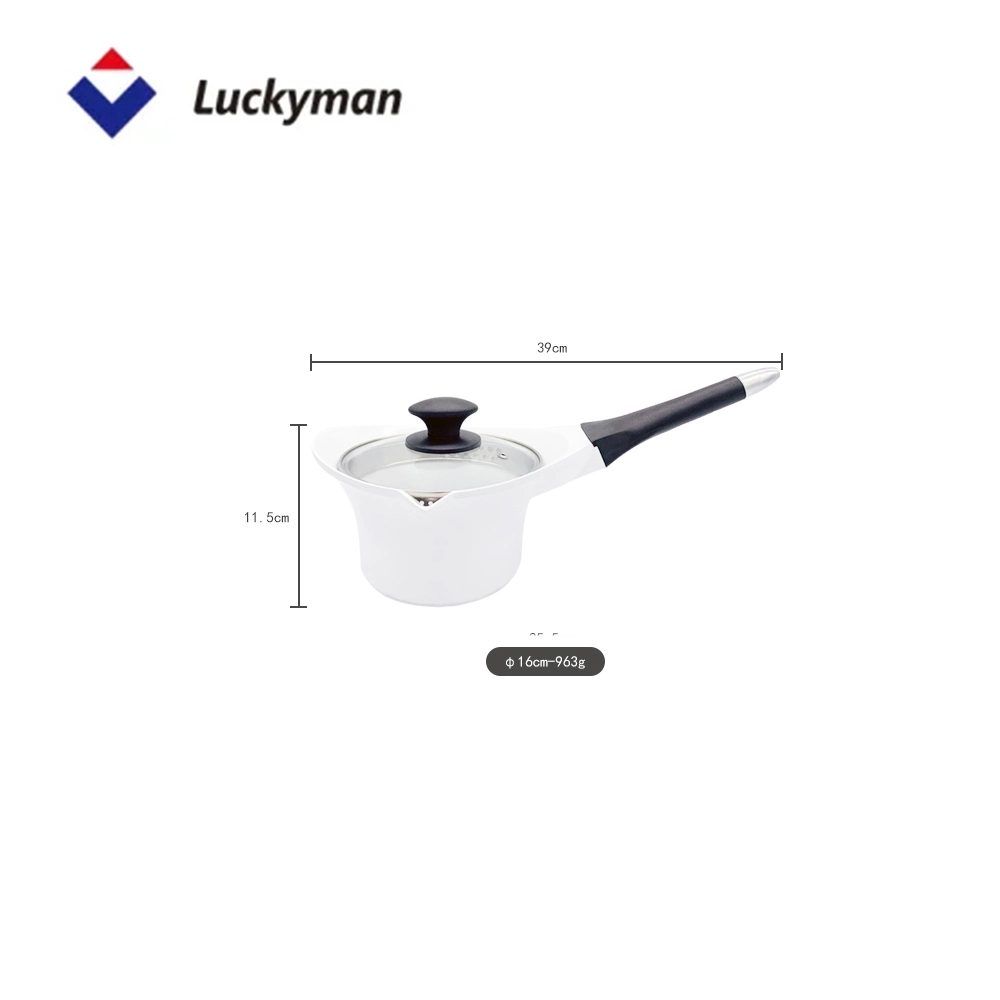 Luckyman Ceramic Milk Boiler Pot Cooking Pot Sauce Pan Stock Milk Cooking Pot