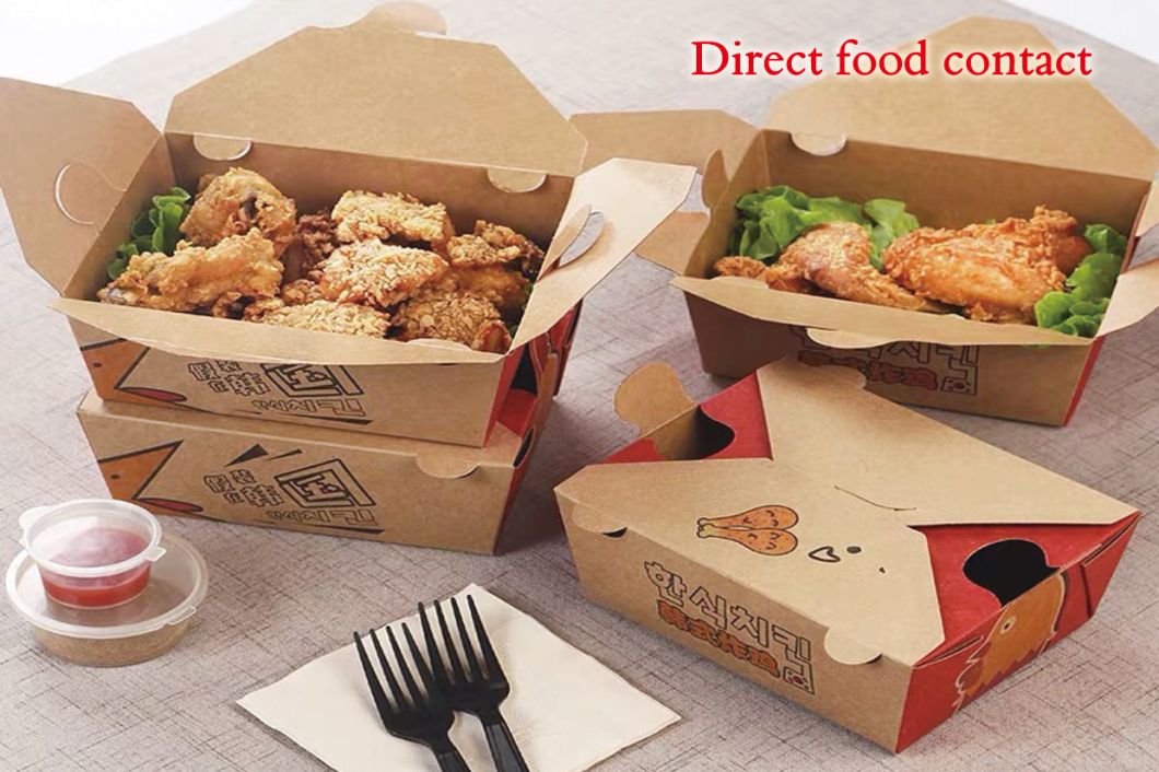 Wholesale Printed Fast Food Box Takeaway Roast Fried Chicken Packaging Paper Box