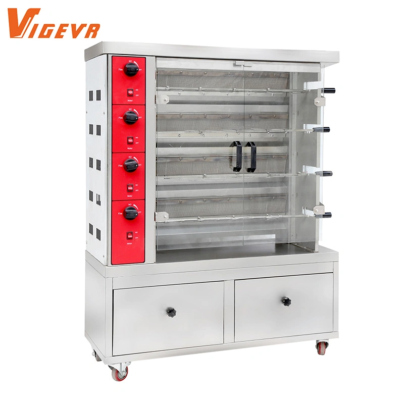 Vigevr Stainless Steel Gas Heating Roast Chicken Rotisserie