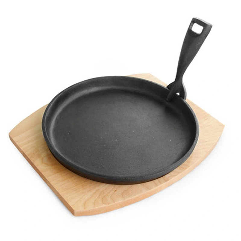 Cast Iron Round Fajita Pan, Cast Iron Teppanyaki Plate, Japanese Cast Iron Cookware