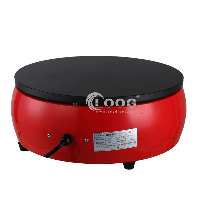 Ce Approved Kitchen Equipment Nonstick Pan 220V Electric Snack Maker Pancake Griddle Commercial Cake Crepe Machine for Food Stands
