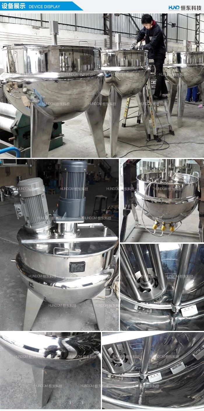 Industrial Stainless Steel Tilting Steam Heating Pot with Emulsifier Mixer