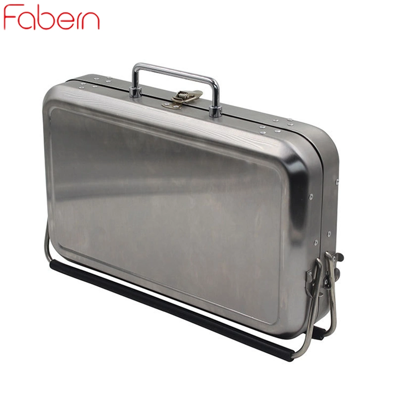 Custom Mini Briefcase Grill Toaster Outdoor Portable Stainless Steel Grill Folding Grill