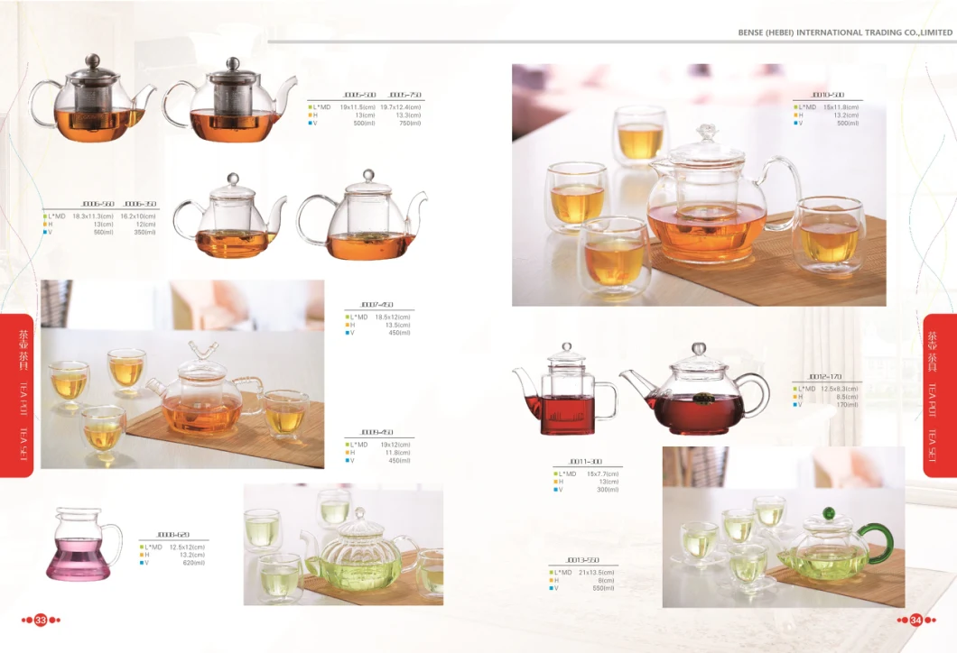 250ml-300ml Small Tea Pot Mini Heat Resistant Pyrex Glass Pot Tea Pot with Tea Strainer