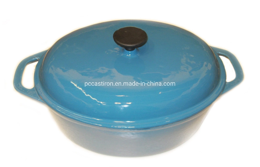 Enamel Oval Cast Iron Braising Pot for Fish