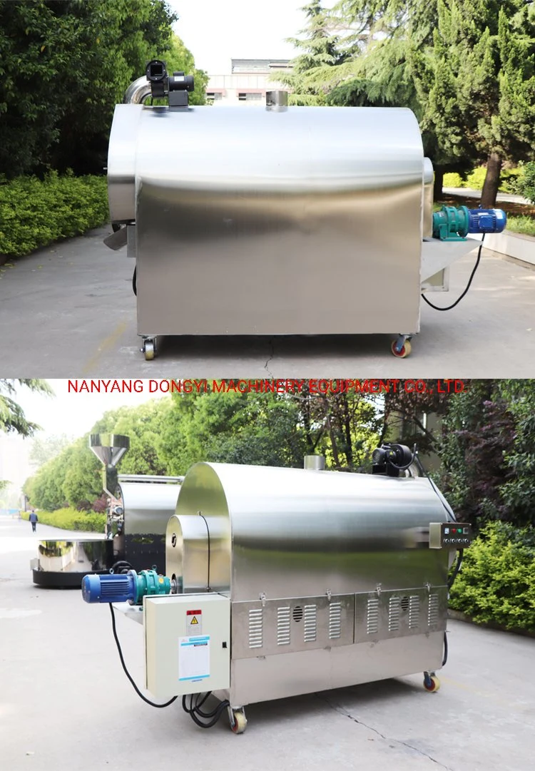 Dongyi Lq-300 Gas Cocoa Bean Roaster Machine Nuts Roasting Machine with Large Cooling Mixing Tray/Chicken Roasting Machine