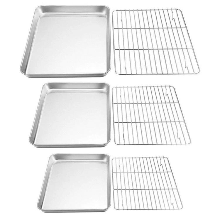 Stainless Steel Baking Pan Tray Cookie Sheet with Cooling Rack