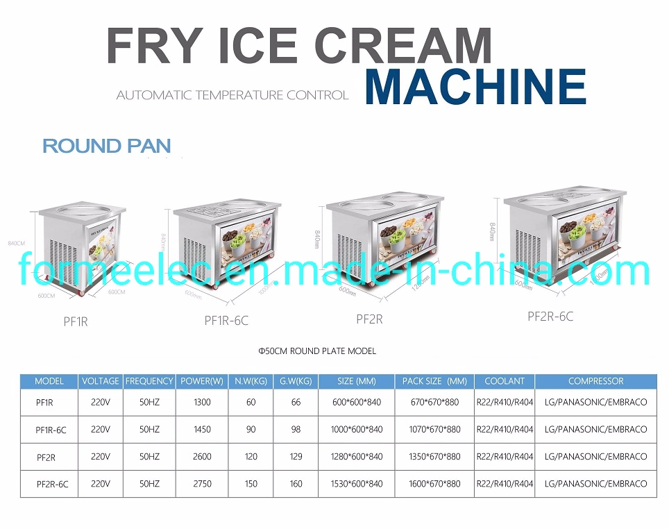 Two 50cm Square Pan Fry Ice Cream Maker Ice Cream Roller Fry Ice Cream Machine