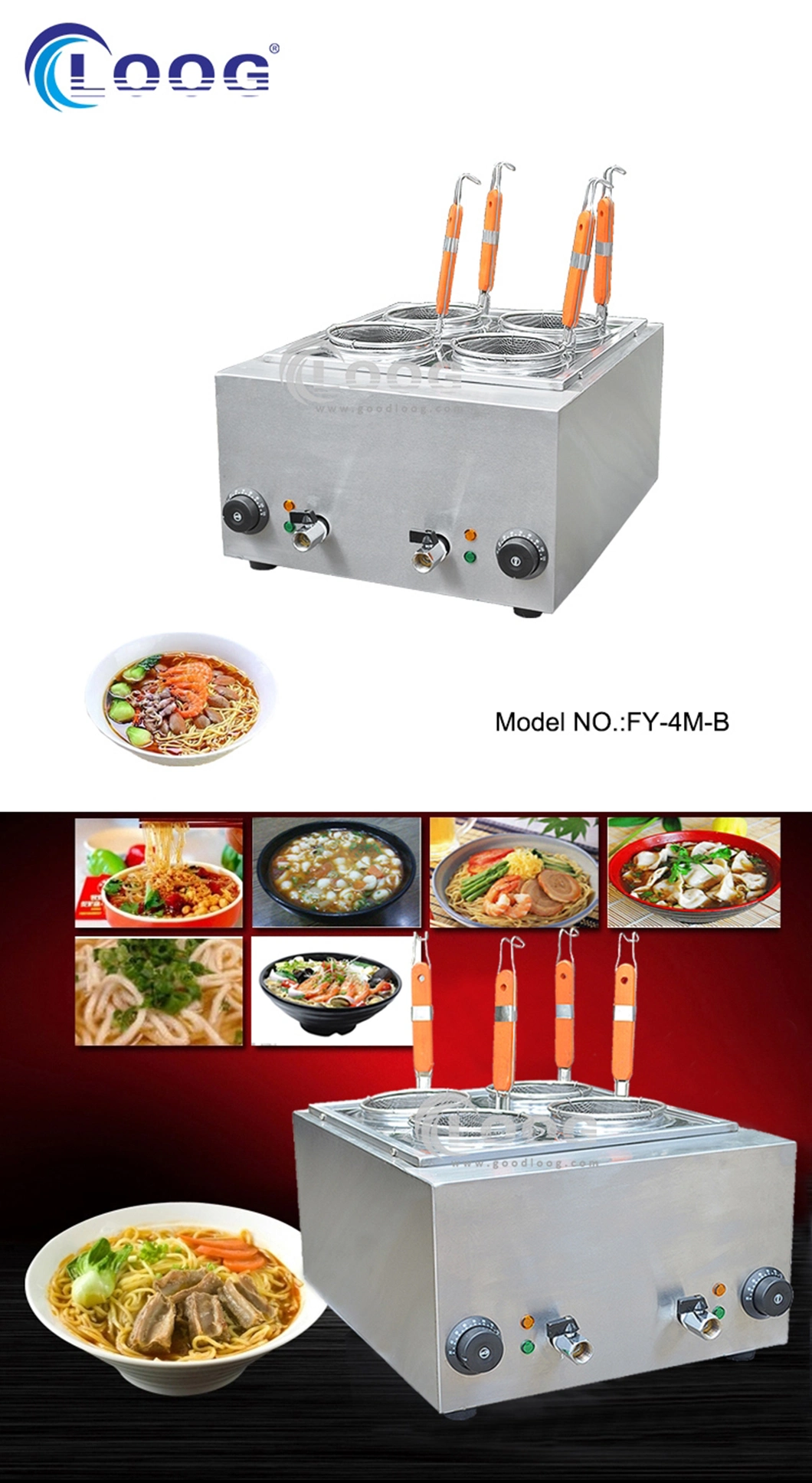 Best Professional Stainless Steel Pasta Boiler Commercial Restaurant Kitchen Pasta Cooker Pot with Bain Marie