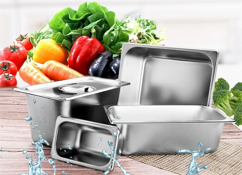 Hot Sell 304 Stainless Steel Steam Table Pans Gastronorm Pan Container
