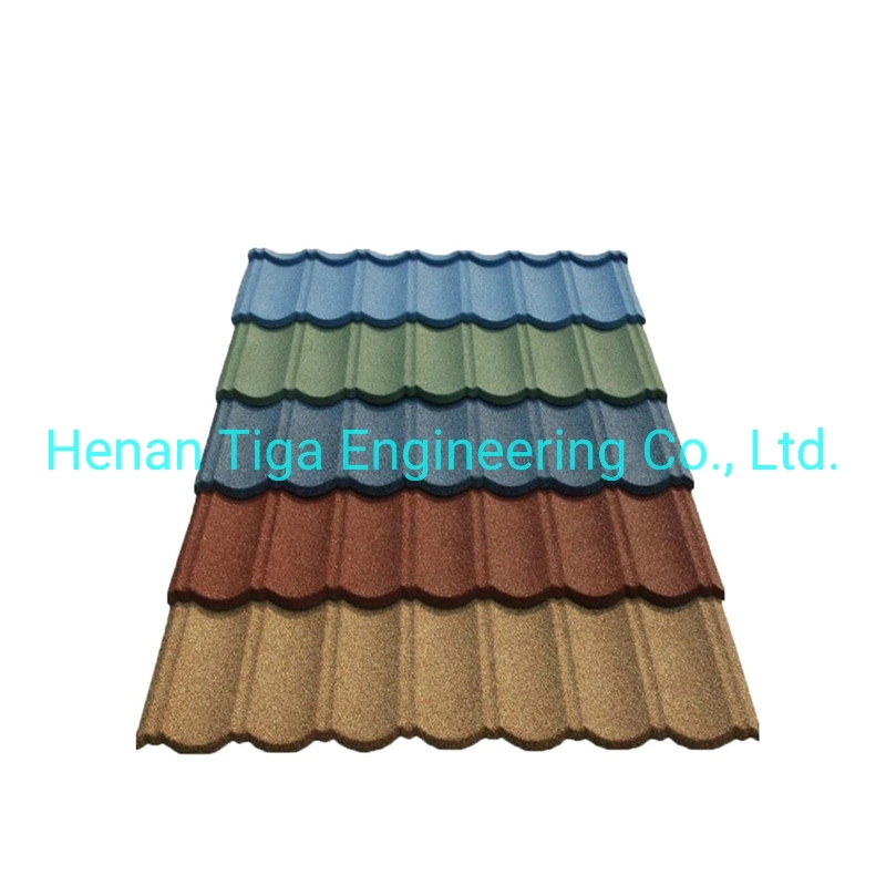 High Quality Colorful Stoned Roofing Tiles / Stone Coated Steel Roofing Tiles