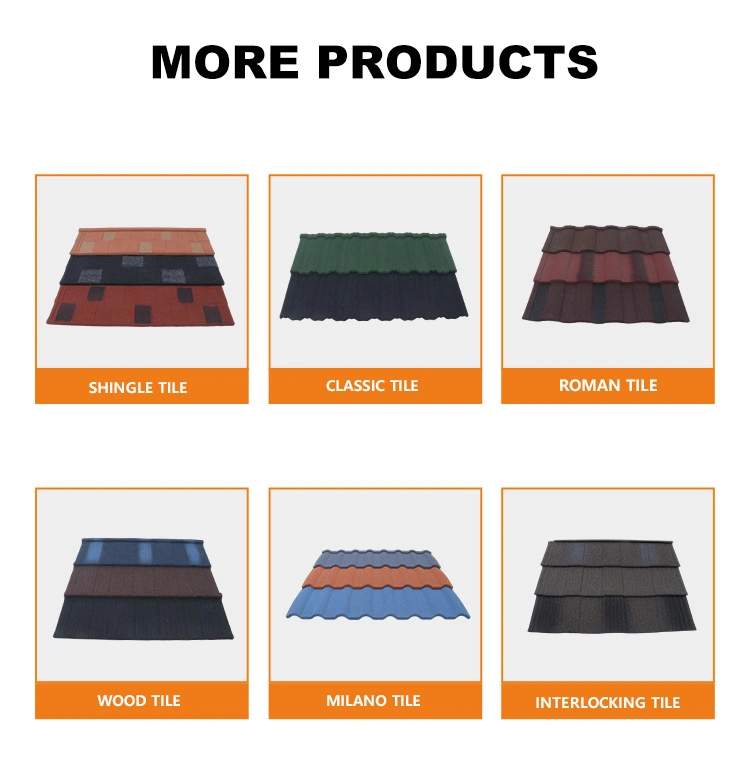 Villa Roofing Colorful Stone Coated Metal Roofing Tile