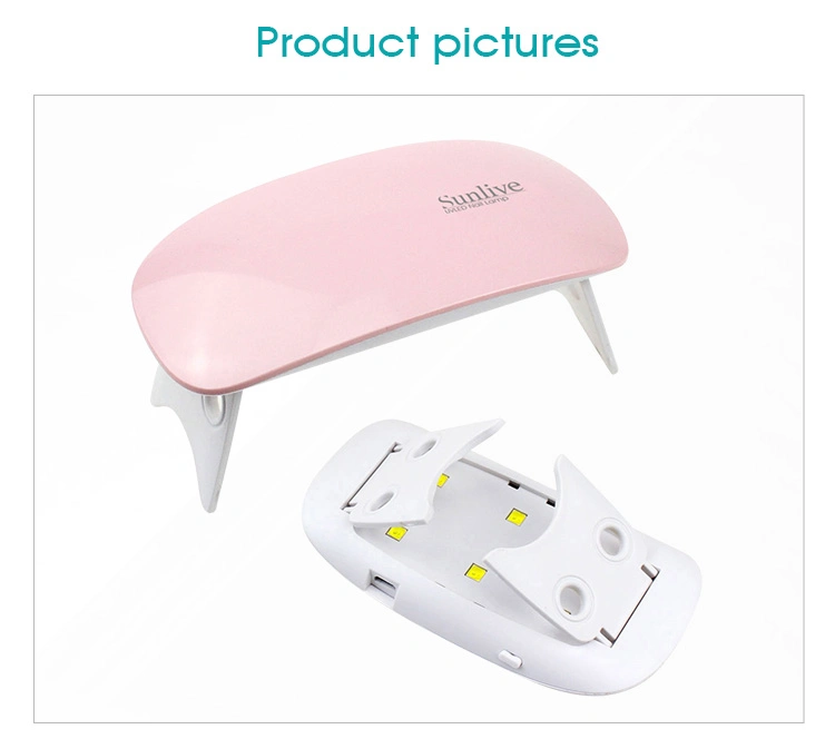 6W LED Mini UV Curing Lamp Nails Manicure Pink White Black Custom Logo and Color