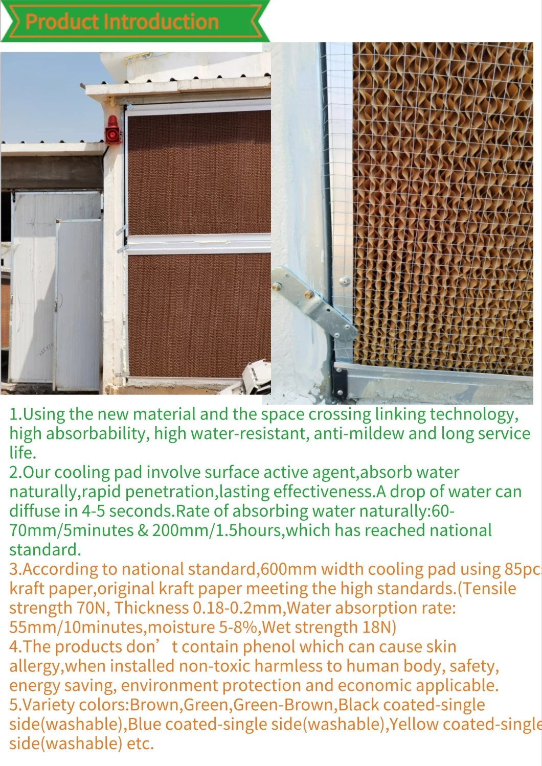 Poultry Equipment Wet Curtain for Poultry Farm Honeycomb Cooling Pad Poultry House High Quality Cooling Pad