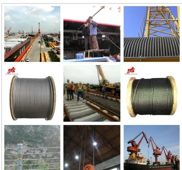 Black Steel Wire Rope 19*7 -12mm High Quality
