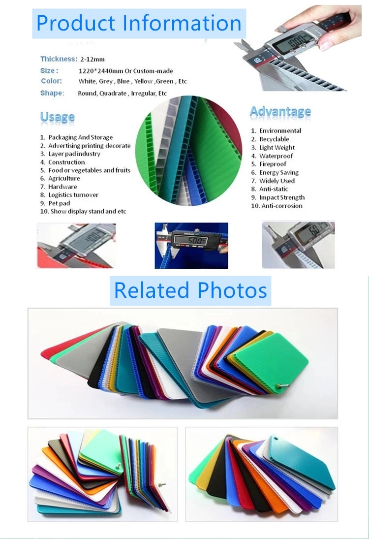 Coreflute Signs 4X8 Coroplast Plastic Corrugated Sheets with Cheap Price