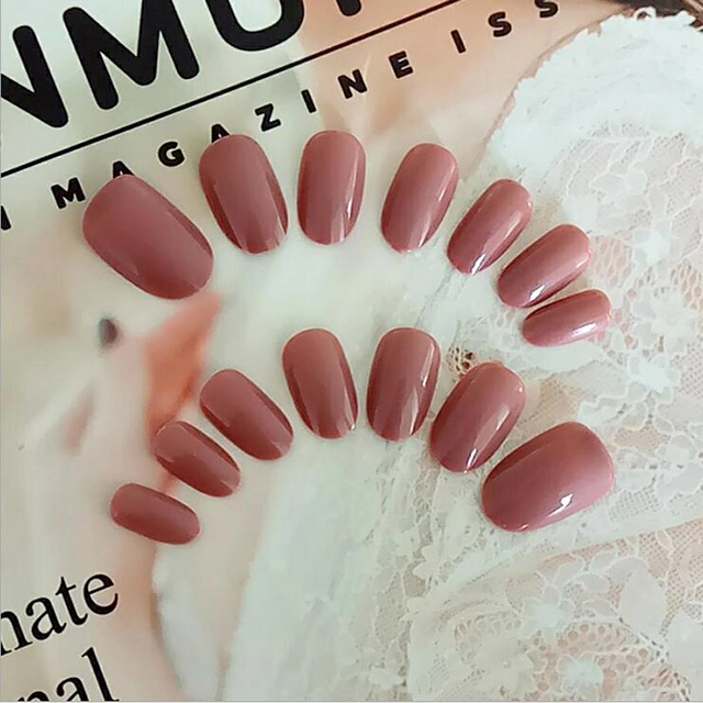 Round Head Solid Color Wearable Products Japanese Summer Removable Iced Bean Paste False Nails