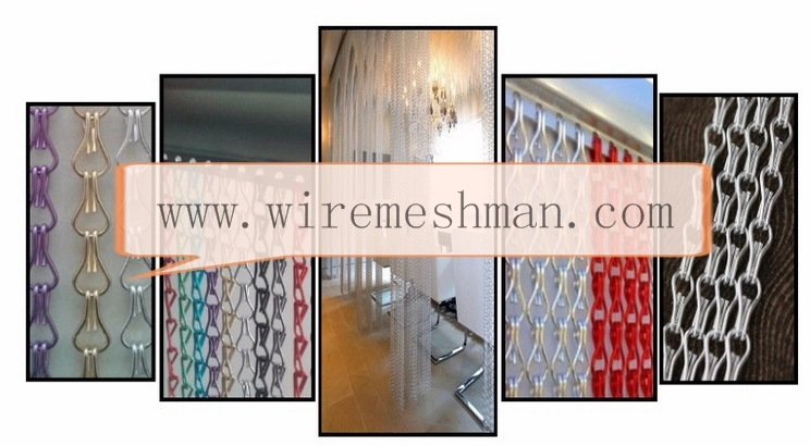 Double Hook Aluminum Chain Link Wire Mesh Curtain