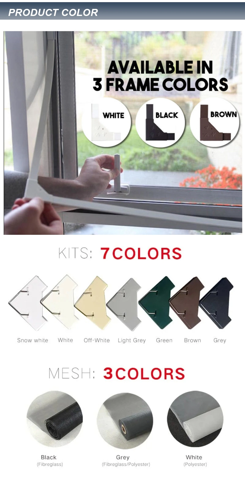 DIY Retractable Insect Fly Screen Window with Magnetic Strip Insect Fiberglass Screen