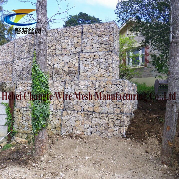 Hot Dipped Galvanized Gabion Wire Mesh Double - Twisted for Retaining Wall 2 X 1 X 1m