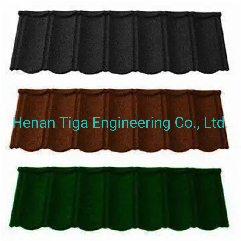 High Quality Colorful Stoned Roofing Tiles / Stone Coat Steel Roofing Tiles