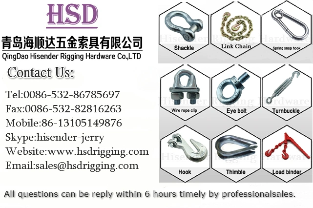 Hardware Fastener E. Galv Malleable DIN741 Wire Rope Clamps of Rigging