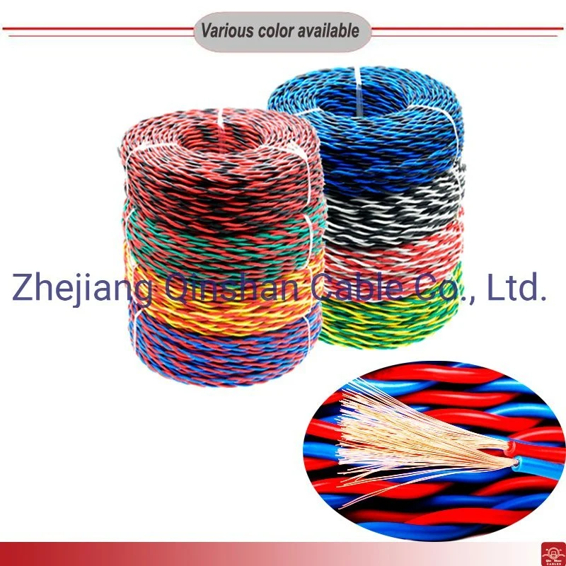 Red Black Red Yellow Red Blue Red Green 2core Twisted Wire PVC Insulated Copper Conductor