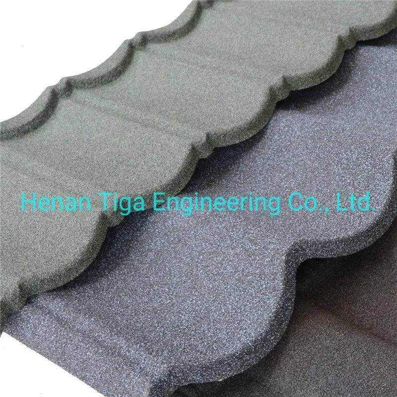 High Quality Colorful Stoned Roofing Tiles / Stone Coated Steel Roofing Tiles