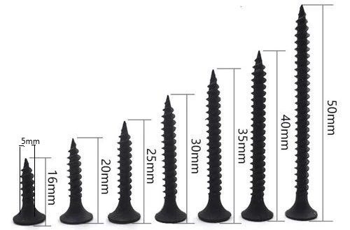 Black Drywall Screws for Attaching Drywall to Wood