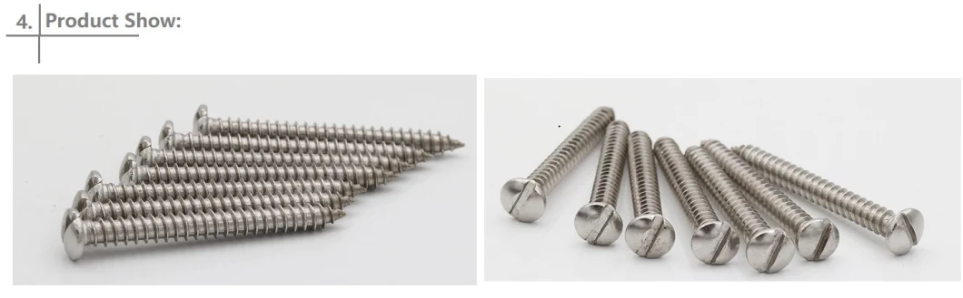 Hardware Stainless Steel Tapping Screw DIN7971 Slotted Pan Head Self-Tapping Screw Nail Screw